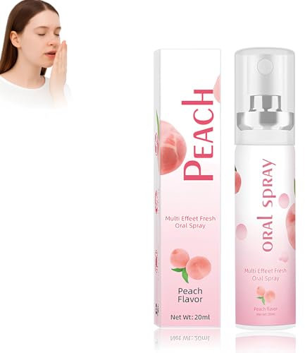 Spray Alito Fresco Cattivo 20ml, Spray per l'Lgiene Orale, Elimina All'istante L'Alito Cattivo e la Bocca Secca, Antibatterico, Rinfrescante 'Alito Per L'Igiene Orale - pesca bianca