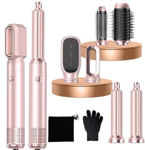 Airstyler Pro Airbrush Styler 6 in 1 per capelli con spazzola ad aria calda, spazzola per asciugacapelli, arricciacapelli per auto, per styling, volumizzazione, arricciatura e levigatura