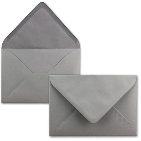75 Brief-Umschläge - Graphit/Dunkel-Grau - DIN C6-114 x 162 mm - Kuverts mit Nassklebung ohne Fenster für Gruß-Karten & Einladungen - FarbenFroh by GUSTAV NEUSER