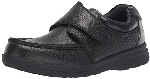 Nunn Bush Men Cam Strap Hook and Loop Casual Loafer Lightweight Slip on, Black Tumbled, 10 Medium US
