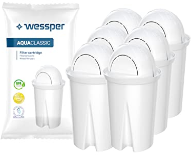 Wessper Wasserfilter kartuschen Classic kompatibel mit Brita Classic, Dafi Classic, PearlCo Classic, Anna Monomax – 6er Pack