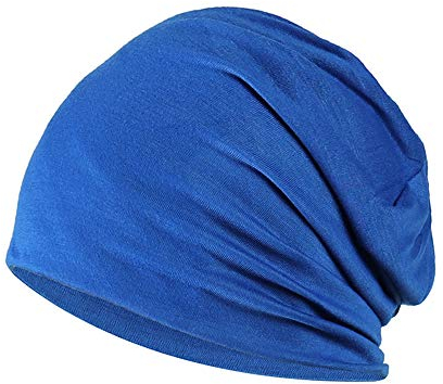 YOFASEN Slouchy Beanie Mütze - Chemo Cancer Kopfbedeckung aus Baumwolle Schlafmütze Turban Kopfbedeckung Strecken Muslimisches Kopftuch für Frauen Männer, Königsblau, One size