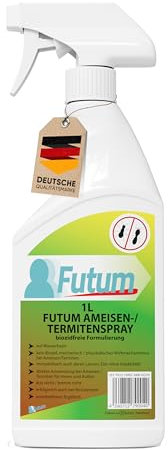 Futum 1L Ameisen Abwehr-Spray Hochwirksam bei Ameisen, Larven und Eier, für Innen- & Außenbereich, Wasserbasis, geruchsarm, fleckenfrei