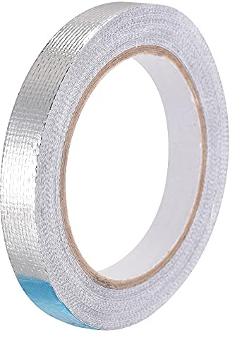 sourcing map Aluminum Foil Tape High-Temperature Tape for Heat Shielding, Sealing, Patching Hot and Cold Air Ducts Adhesive Tape 15mmx20m/65ft