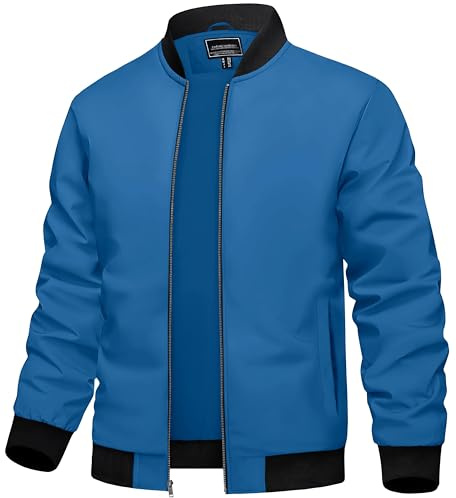 TACVASEN Bomber Jacket Men Lightweight Casual Windbreaker Zip Up Outdoor Jacket Stylish Flight Jackets Fall Spring Bomber Jackets for Men