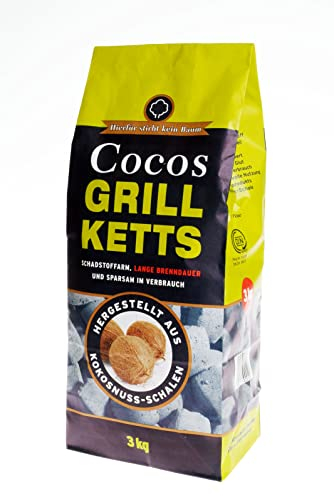 12kg Cocos Premium Grillbriketts aus Kokosschalen „Made IN Germany“ Kohle Holzkohle für Kugel-& Holzkohlegrill ideal für Dutch Oven Smoker Briketts Grill Kohle