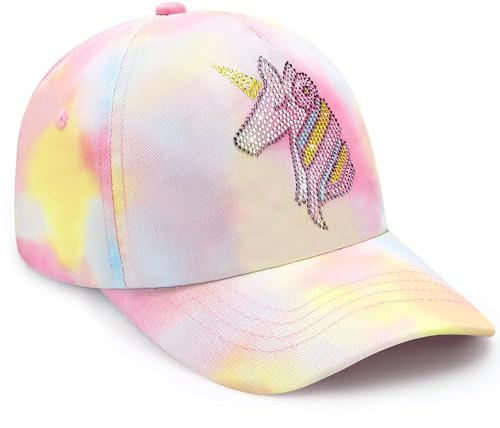 Kids Baseball Hat Unicorn Girls Baseball Cap Toddler Trucker Hat Girls Hats for Kids Ages 4-8 (Tie-dye Unicorn)