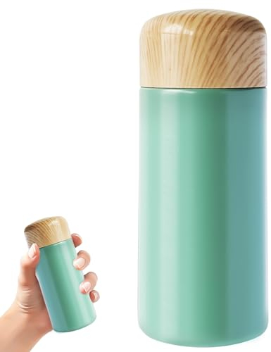 sesameless 150ML Small Thermal Flask for Milk Coffee Tea,Mini Flasks for Hot Cold Drinks,Small Water Bottle of 304 Stainless Steel,Portable Vacuum Flask for Work (Green)