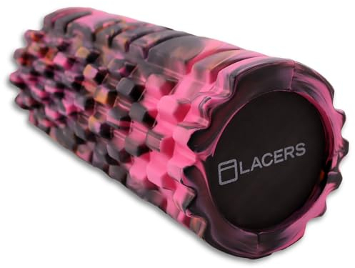 Lacers Petrolline Fazien Rollen - Premium Schaumstoff Faszienrolle für Gymnastik und Massage - Erhältlich in 6 Farben - Ideal für Yoga, Pilates und Fitness Effektive Entspannung (Pink-Schwarz)