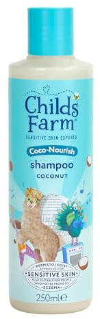 Childs Farm Coco-Nourish Shampoo, Gently Cleanse Dry and Curly Hair, Tear Free, Coconut, Kids, 250ml