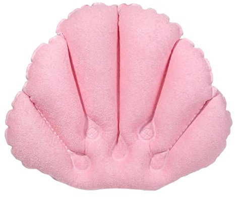 predolo Coussin de Bain pour Baignoire, Accessoires Confortables, Doux, Imperméable, Antidérapant, Confortable, Coussin de Relaxation, Support d'oreiller, Rose