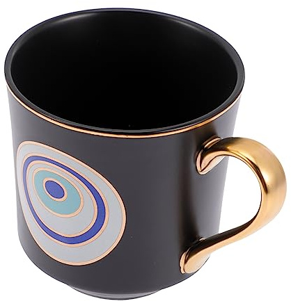 Ipetboom Tazza da Tè e Caffè in Ceramica Occhio Turco Dipinto a Mano, Resistente e Facile da Pulire, Design Creativo per Uso Quotidiano in Ufficio e Ristorante, Regalo Originale