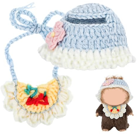 UPKOCH Cappellino Morbido e Bavaglino Unici per Accessori Bambole per Outfit Fotografici e Regali Creativi