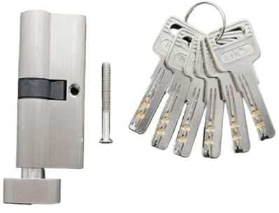 Bombin Cerradura Seguridad,Cilindro Cerradura Segu Cilindro De Seguridad Puerta 55-80mm Cerradura Núcleo Bloqueo Para Puertas 35-50mm Con 5 Llaves(60mm30-30)