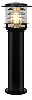 Lanterne d'extérieur étanche à haute luminosité en aluminium E27 Colonne lumineuse style villa européenne idéale pour jardin, terrasse, entrée, piscine – Noir 2
