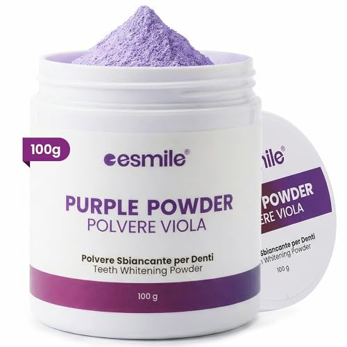 ESMILE Polvere Sbiancante Denti Immediato - Carbone Attivo Naturale al gusto di Menta per uno Sbiancamento Professionale - Pasta per Denti Bianchi (-, 100 gr)