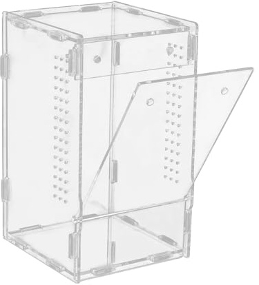 de alimentación para Reptiles, hábitat de tarántula acrílica, de cría Transparente con Puertas magnéticas, Accesorios de araña saltarina, hábitat de Anfibios para arañas, artrópodos y Otros