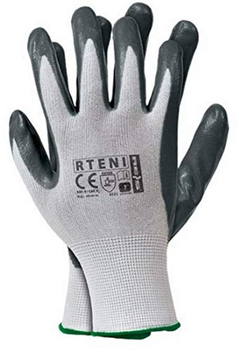 Unbekannt 12 Paar Arbeitshandschuhe mit Nitril-Beschichtung Sicherheitshandschuhe Schutzhandschuhe Gr. 10 0,75/STK.