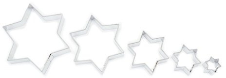 Coupeur/emporte-pièces - ensemble de 5 étoiles - 1,7-7,8 cm - acier inoxydable.