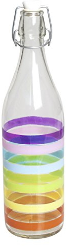 Excelsa Chic & Choc Botella 1 Litro, Cristal, Multicolor, 8 x 8 x 32 cm