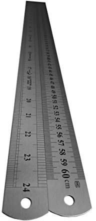 Large Ruler 60CM Metal Steel 24 Measure Rule 60Cm 600MM Craft Cutting with Waterproof Cover