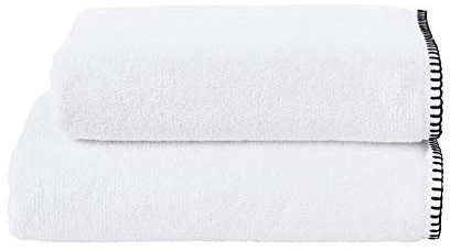 DONE Deluxe Prime 2-tlgs Frottierset 1x Handtuch 1x Duschtuch Zwirnfrotier Weich Hautfreundlich 100% Baumwolle Weiss 550gr/m²