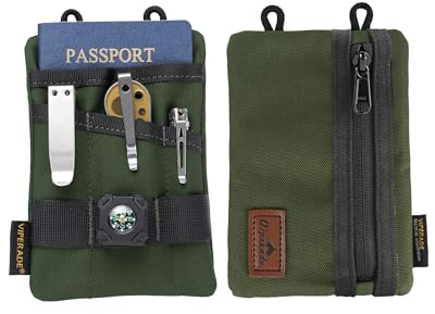 VIPERADE VE1 EDC Tool Pocket Organizer, Small EDC Pouch with 5 Pockets, Small Multitool Organizer Pouch Nylon Tool Sheath for Flashlight Multitools Pen Notebook
