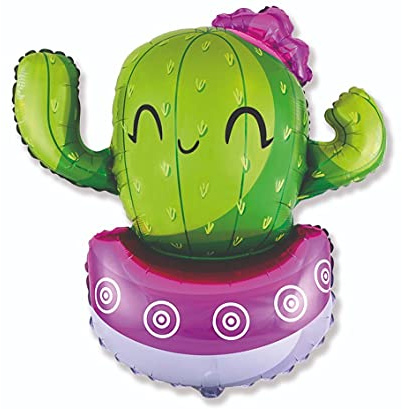 Ballonim® Palloncini cactus, circa 75 cm, in pellicola, decorazione per feste di compleanno