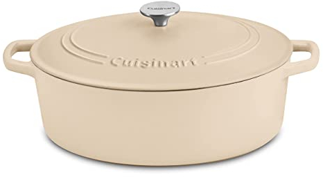 Cuisinart Chef's Classic - Cacerola ovalada de hierro fundido esmaltado (bronceado, 7 cuartos de galón)