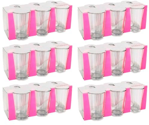 Acan Tradineur - Pack de 6 Caja de 6 Vasos Modelo Lara - Capacidad: 205 ml - Fabricado en Vidrio Resistente - Apto para lavavajillas - Tamaño Aprox: Ø 6,5 x 9,8 cm - 36 Uds Totales