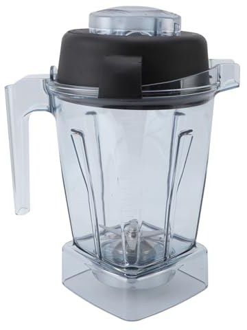 Recipiente para Licuadora con Hoja de Acero Inoxidable, Jarra para Licuadora de Goma ABS de 48 Oz con Alto Rendimiento de Sellado para Frappes Helados, Sopas Calientes y Postres