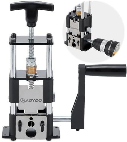 HAOYOO Wire Stripper Machine, Drill-Powered/Manual Two-In-One Wire Stripper Tool, Wire Stripping for 0.06-1(1.5~25 mm) Scrap Wire, Wire Stripping Tool for DIY Cable Copper (Black)
