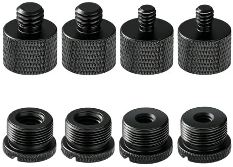 Nivithi 8 Stück Mikrofon Arm Adapter,Mikrofonständer Gewindeadapter 1/4 auf 5/8 Zoll,3/8 auf 5/8 Adapter Mikrofon Ständer Adapter für Microphone Stand,Stativ und Mic Stand