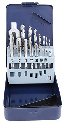 Set Di Punte Per Trapano Per Maschi In Lega Di Acciaio 15 Pezzi Con Chiave Ergonomica Per Lavorazioni Di Precisione Su Metalli E Legno Dimensioni Da 16 0x11 00 0x4 0