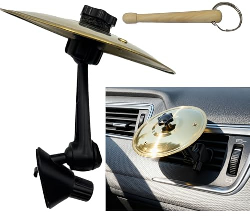 Batería para coche, Mini Címbalo para Coche, platillos para coche diseño compacto, decoración de batería para coche, para todo tipo de vehículos, bateristas, amantes de la música (dorado)