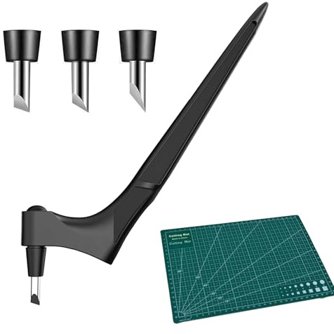 Utensili da Taglio Artigianali, Craft Cutting Tools, Nuovo coltello artigianale，Coltello Artigianale in Acciaio Inossidabile, Strumento Artistico con Lame 360 Gradi Rotanti（15°/30°/45°）