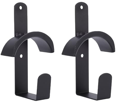 SUNGOOYUE Saddle Rack, 2PCS Wall Mount Heavy Duty Iron Metal Horse Bridle Holder with Hook, for Horse Barn Tack Room Stall Storage English Saddles Horses Blanket