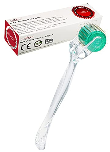 Aufgeld AG192 - Rouleau Derma Roller individuel en titane en forme de diamant - Soin de la peau pour les rides du visage, la perte de cheveux, les vergetures, les micro-aiguilles avec étui de 0.2 mm