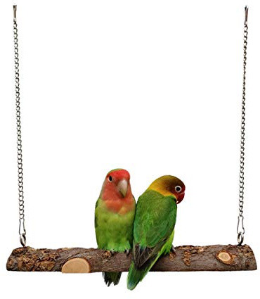 Nynelly Pet Bird Swing, Parrot Cage Toys, Natural Wooden Swing Toys for Parakeet Cockatoo Cockatiel Conure Lovebirds Canaries Little Macaw African Parrot