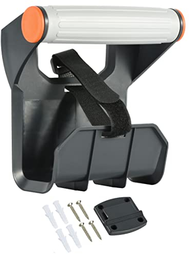 Electraline 94021 Enrouleurs de Câble/Support Portable de Prolongateurs/Extension de Câble avec poigneé ergonomique + Kit de fixation murale inclus pour ranger la rallonge à la fin des travaux. Noir