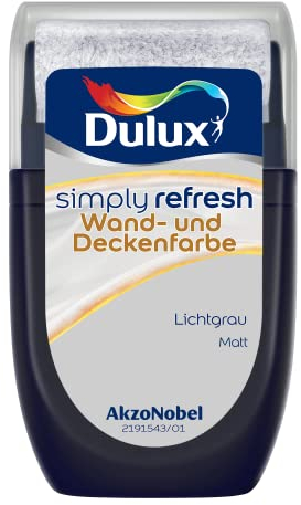 Dulux Simply Refresh - Pintura para paredes y techos (30 ml), color gris claro