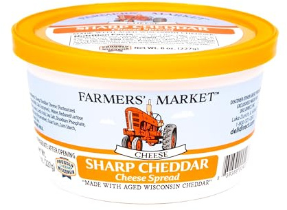 Shelf-Stable Cheese Spread – Gourmet Sharp Cheddar Spreadable Cheese for Crackers, Chips & Pretzels, Creamy Cheese Dip for Snacking & Entertaining, Sharp Cheddar, 8oz