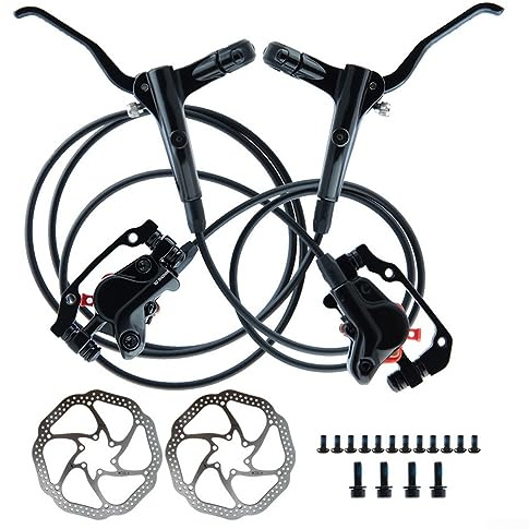 Bike Brake Hydraulic Disc Oil Brakes with Lever Set Pre-filled with 2 Rotors