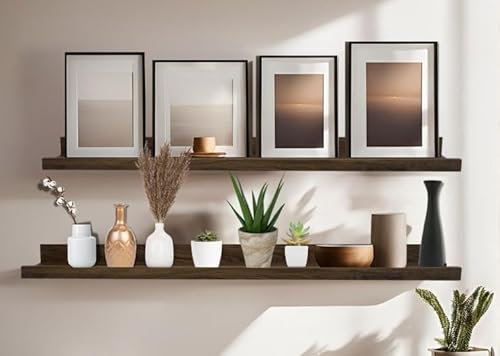 BD ART Wandregal, Schweberegal, für Fotorahmen, Bücher, 100 cm Walnuss, 1er Set, Regalbrett, Regal zur Präsentation, Dekos für Wohnzimmer, Küche, Arbeitszimme