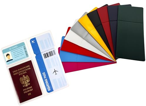 COLLECTOR - Étui Multifonction pour Documents de Voyage, Carte d'identité, Billet d'avion, Passeport, Carte de Visite, Agence de Voyages de Vacances, Porte-Documents (Jaune)