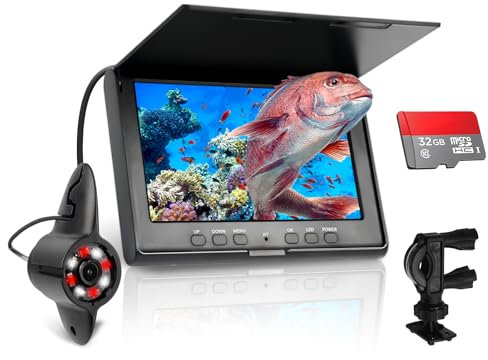 KAOLALI Fischfinder, Unterwasserkamera Angeln mit 7 Zoll IPS Display, 5600mAh Akku, 32 GB Speicherkarte, 20M Kabel, IP68 Wasserdicht Fish Finder Kamera, für Meeresangeln Fluss Angeln Eisfischen