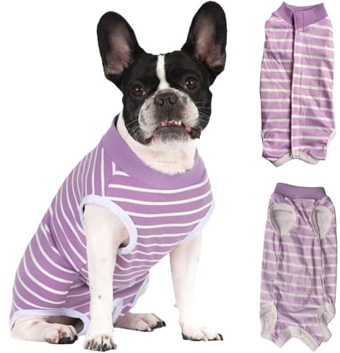 LOMSUXA Body Suit Postoperatorio Perro, Mujer, Hombre, Quirúrgico, L, Multicolor, Algodón, L, Rayas, Adulto, Botón, Fiesta de Nacimiento, Jumpsuits Pajamas, Razas de Todos los Tamaños