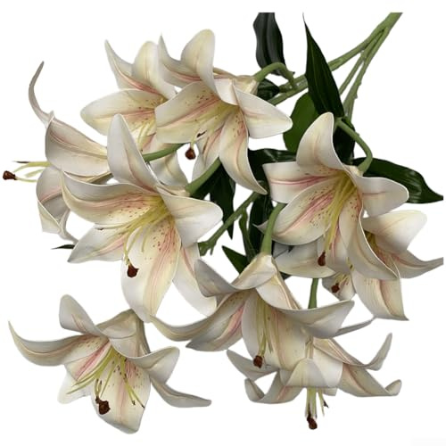 Huvud små lilja falska blommor designade för bröllopsdekor heminredning accenter och studiofotograferingsprogram (glittrande vin)