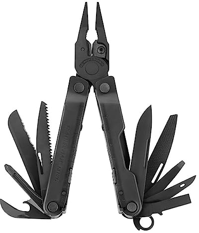 Leatherman Rebar Multiherramienta - 17 Herramientas Para Bricolaje y Camping, Acero Inoxidable Negro, Negro
