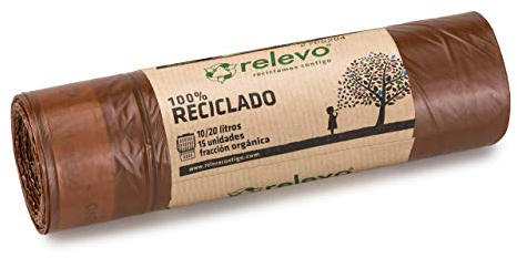 Relevo sacs poubelle avec poignées, très résistant 20 L, 15 pièces